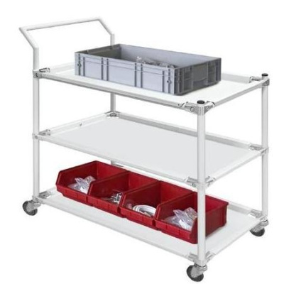 Передвижная металлическая тележка GRESSON ТМ-900-3 (900x500 мм, 3 полки, до 100 кг, термостойкость до 300°С). Изображение №1