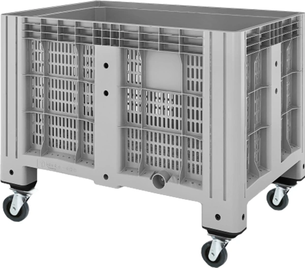 Фото контейнер sdbox 1208 pw 1200х800х913 мм перфорированный серый на колёсах на сайте www.kiit.ru в интернет-каталоге КИИТ ☎ +7(800) 707-07-45