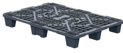 Пластиковый поддон на ножках iPlast 1200x800x140 мм перфорированный серый с бортиком. Изображение №5