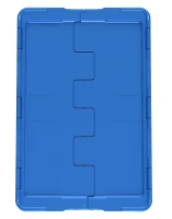 iPlast KV-6442.1 — вкладываемый контейнер 600x400x420 с крышкой | Сплошное дно, распашная крышка, возможность опломбировки