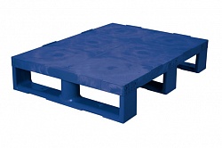Пластиковый поддон на 3-x полозьях TR 680 800х600х150 мм сплошной, синий