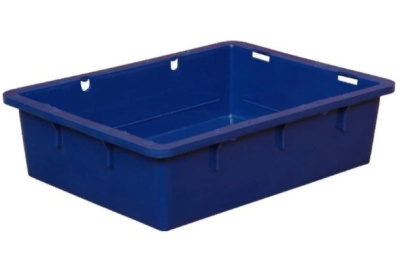 Ящик п/э сырково-творожный 532х400х141 синий без крышки. Изображение №1