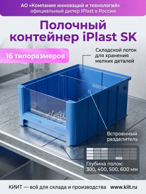 Контейнер SK-51509 500х155х90 мм iPlast голубой. Изображение №12