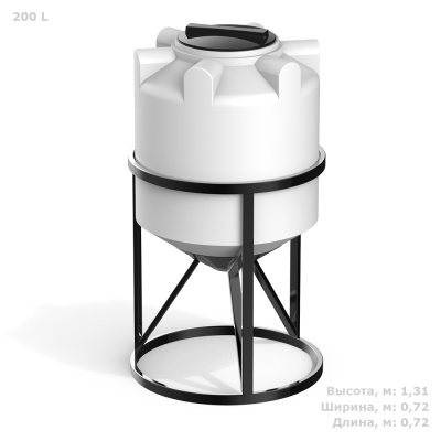 Конусная емкость c обрешеткой К 200 литров . Изображение №2
