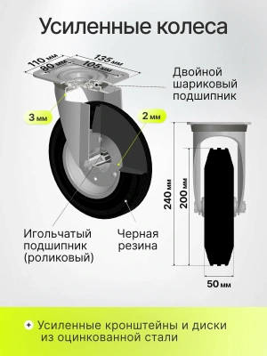 Тележка платформенная Стелла-техник КПТ-500-200-И с фанерой, 600х1000мм. Изображение №5