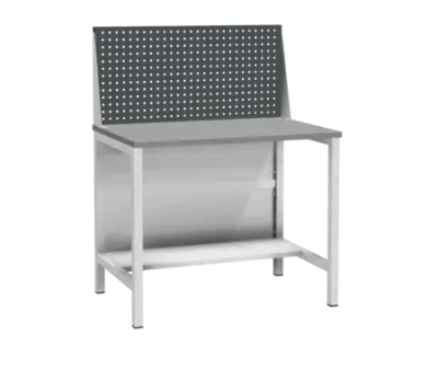 Верстак ДиКом ВЛ-К-100-02+Э1 | Слесарный, оцинкованная столешница, экран, нагрузка 500 кг. Изображение №1