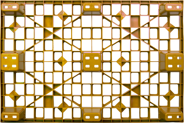 Фото пластиковый поддон на 9 ножках tr 1208 l 1200х800х160 мм перфорированный, желтый на сайте www.kiit.ru в интернет-каталоге КИИТ ☎ +7(800) 707-07-45 Изображение №2