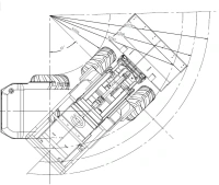 TAIAN DY840 — шарнирно-сочлененная рама Угол поворота 45° и внутренний радиус разворота 1020 мм для маневренной работы на ограниченном пространстве.