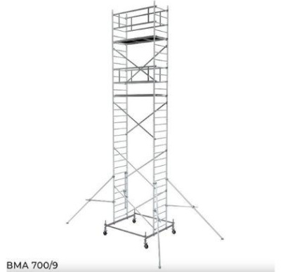 Модульная вышка-тура Megal ВМА 700/9 | Высота рабочей зоны 9,3 м, площадка 0,7х2 м. Изображение №2