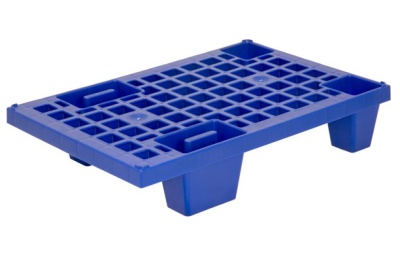 Пластиковый поддон на ножках TR 400 600х400х130 перфорированный, синий. Изображение №1