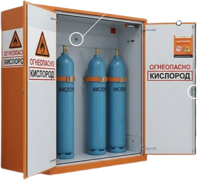 Огнеупорный шкаф Сфера для хранения газовых баллонов–2–1950х1090х660 (90Б, 90 минут). Изображение №1