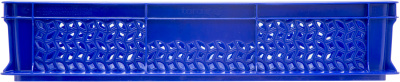 Пластиковый ящик 600х400х120 мм перфорированный с ручками синий морозостойкий. Изображение №9