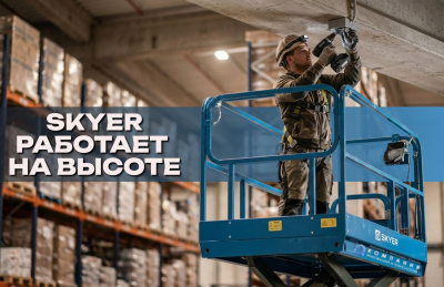 Вертикальный самоходный телескопический подъемник SKYER VM 0823 (8 м, 230 кг, 2×12/100 Ач). Изображение №7