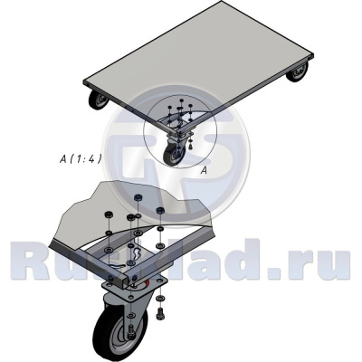 Шкаф сетчатый металлический ШСМ-6 800х1200х1500 мм | RUSKLAD, усиленная модель. Изображение №10