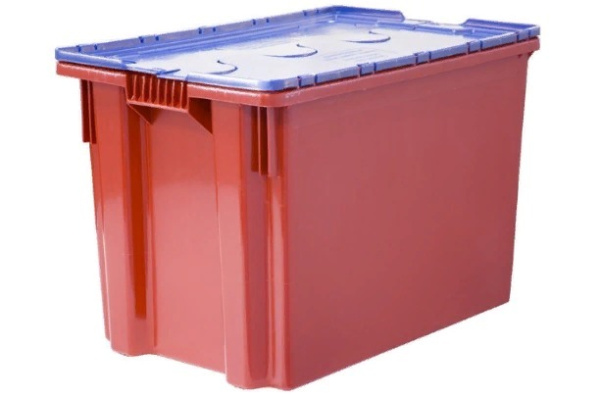 Фото ящик futura zip safe pro 600х400х400 сплошной красный с синей крышкой на сайте www.kiit.ru в интернет-каталоге КИИТ ☎ +7(800) 707-07-45