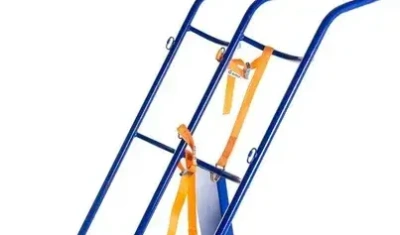 Тележка для двух газовых баллонов КП 2 У (г/п 300кг) сварочный пост с фиксацией ремнём. Изображение №6