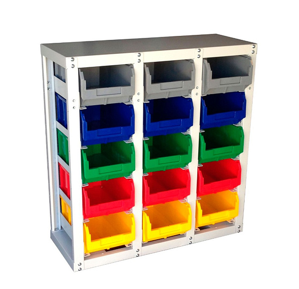 Фото метизный стеллаж 15 ячеек с ящиками стелла-техник v3-15 стационарный на сайте www.kiit.ru в интернет-каталоге КИИТ ☎ +7(800) 707-07-45 Изображение №2