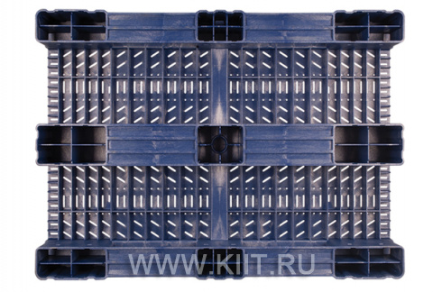 Пластиковый поддон на 3-х полозьях TR 1208-2 1200х800х150 мм перфорированный, синий