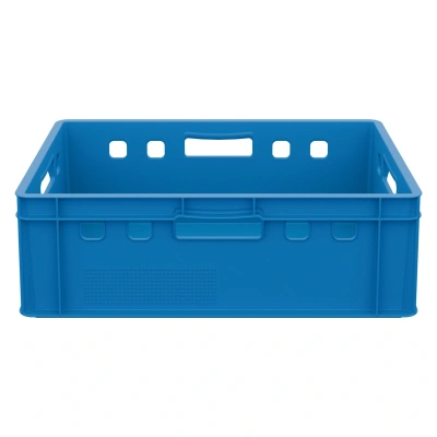 Пластиковый ящик для мяса E2 FK-6420 600х400х200 мм iPlast голубой ЭКО. Изображение №3