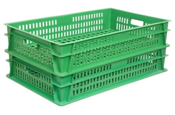 Фото ящик п/э 740х465х145 перфорированный зеленый на сайте www.kiit.ru в интернет-каталоге КИИТ ☎ +7(800) 707-07-45