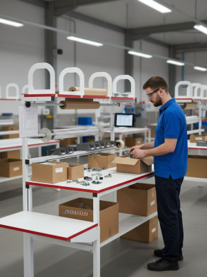 Упаковочный стол GRESSON КСР-1200 (1200x700 мм, регулировка высоты, расширенная комплектация). Изображение №6