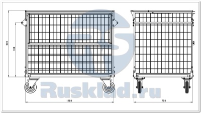 Контейнер сетчатый КСМ 5 (700х1200). Изображение №2