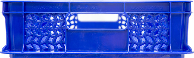 Пластиковый ящик 600х400х120 мм перфорированный с ручками синий морозостойкий. Изображение №4