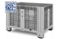 Фото большой пластиковый контейнер ibox 1200х800х800 (перфорированный, на ножках) на сайте www.kiit.ru в интернет-каталоге КИИТ ☎ +7(800) 707-07-45 Изображение №3