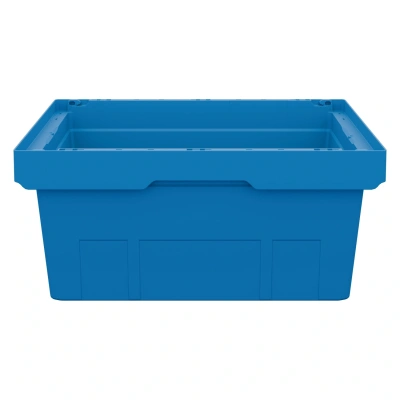 Вкладываемый контейнер INSTORE KV-6427 600x400x272 мм iPlast голубой (со сплошным дном). Изображение №5