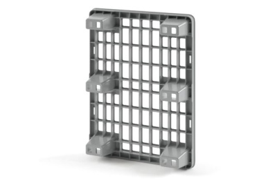 Пластиковый поддон на ножках iPlast 02.116 800x600x140 мм перфорированный серый. Изображение №1