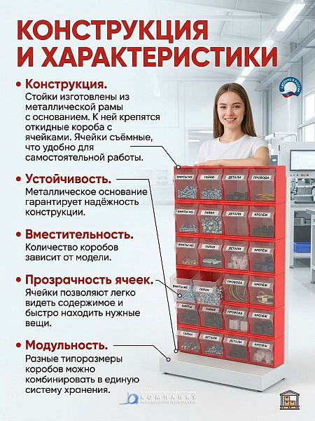 Фото стойка с ячейками стелла-техник 403-00-13-00 на сайте www.kiit.ru в интернет-каталоге КИИТ ☎ +7(800) 707-07-45 Изображение №3
