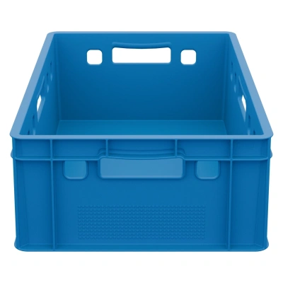 Пластиковый ящик для мяса E2 FK-6420 600х400х200 мм iPlast голубой ЭКО. Изображение №2