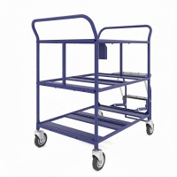 Трехъярусная тележка ТДЯ 660х1055х950 мм для перевозки ящиков, вид спереди.