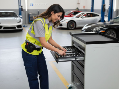 Передвижная тумба с ящиками TS-950.07 | Для автосервиса, 5 малых + 2 больших ящика. Изображение №5