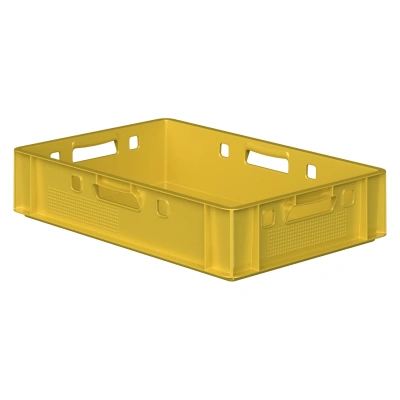 Пластиковый ящик для мяса Iplast E1 12.421 600х400х120 желтый. Изображение №2