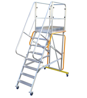 ПААс 2,1х1,2м (MEGAL) - передвижная алюминиевая площадка обслуживания. Изображение №2