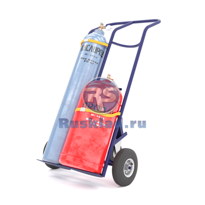 Тележка для двух газовых баллонов КП 2 (г/п 220кг) с фиксацией ремнём (без колёс) 1422х596х822. Изображение №3