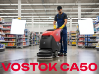 Ручная сетевая поломоечная машина VOSTOK CA50 (Китай) для быстрой уборки и мойки средних площадей супермаркетов, коммерческих и производственных помещений.
