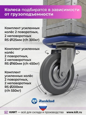 Грузовая тележка для склада 2 ручки ТПД 2 600х900 мм. Изображение №6
