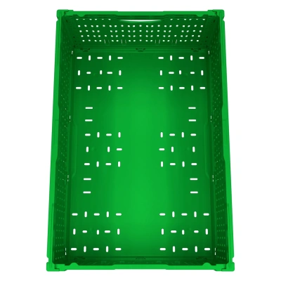 Ящик складной Iplast 12.426.71 600х400х220 мм салатовый перфорированный. Изображение №3