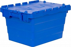 Ящик с крышкой 300х400х320 сплошной синий
