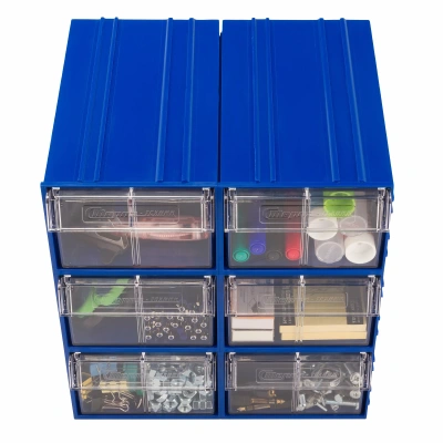 Модульная система хранения из коробов С-2-К6-синий-прозрачный (комплект 6 шт.). Изображение №7