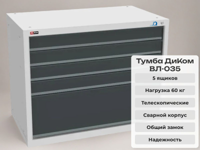 Инструментальная тумба с 5 ящиками Диком ВЛ-035. Изображение №1