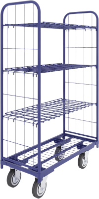 Ролл-контейнер (платформа + 3 полки, 450х1020х1468 мм) с колесами Ø125 мм (г/п 300 кг). Изображение №2