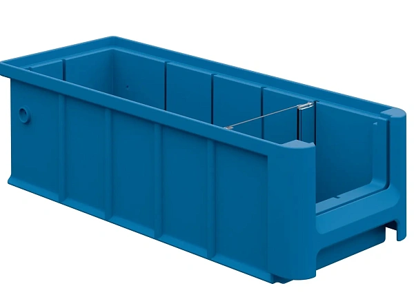 Полочный контейнер iPlast SK-3109 | 300х117х90 мм, голубой, с 1 поперечной перегородкой