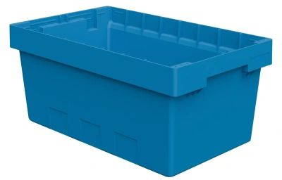 Вкладываемый контейнер INSTORE KV-5321 490x300x210 мм iPlast (голубой, со сплошным дном). Изображение №1