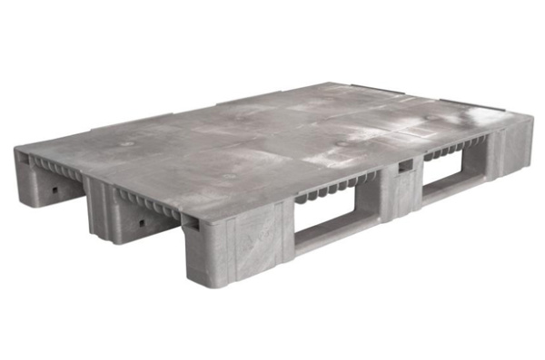 Фото пластиковый поддон на 3-х полозьях tr 1208-1 1200х800х150 мм сплошной, серый на сайте www.kiit.ru в интернет-каталоге КИИТ ☎ +7(800) 707-07-45