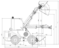 TAIAN DY840 — вид сбоку Компактные габариты, усиленная конструкция и отличная обзорность для работы в любых условиях.