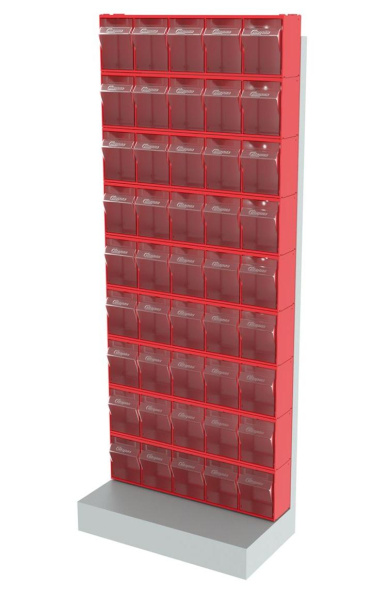 Фото стойка с ячейками 45 шт. стелла-техник 403-00-00-09 (605х330х1500) на сайте www.kiit.ru в интернет-каталоге КИИТ ☎ +7(800) 707-07-45