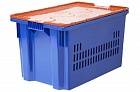 Ящик Futura Zip Safe PRO 600х400х350 сплошное дно синий с оранжевой крышкой